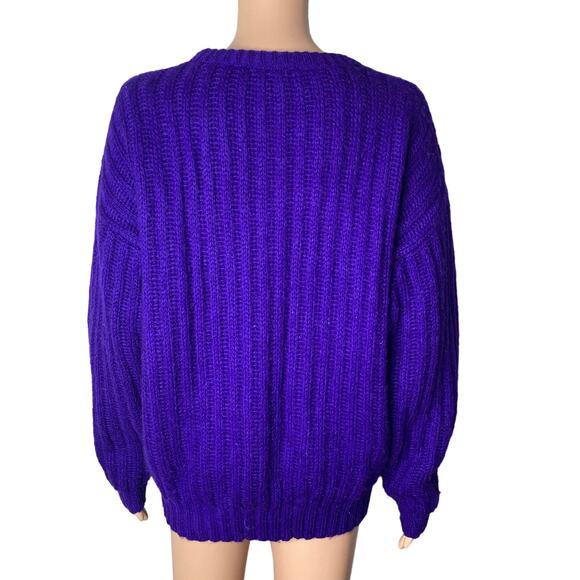 Vintage Palmettos Sweater Womens Medium Wool Blend Pullover Purple - Picture 2 of 10